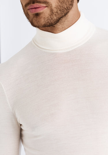73403 Woolen Silk M Turtleneck Shirt - 795 Cygne
